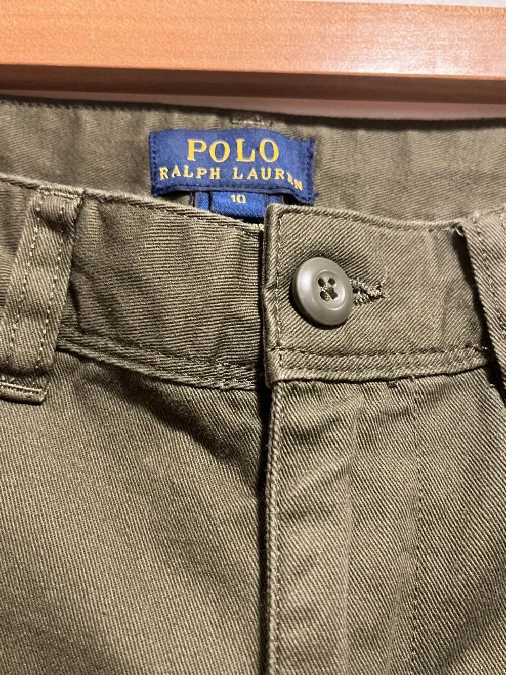 NWT Polo Ralph Lauren NWT Girls Olive Green Quilted Knee Cargo Pants Size 10